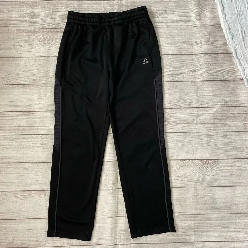 Tek gear mens M pull on elastic waist dri fit pants black